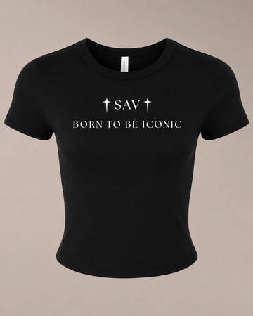 Born To Be Iconic Fitted Baby Tee